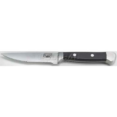 Winco SK-1 Heavy-Duty Steak Knife, 5"L, Black Polypropylene Handle, High Carbon Steel, Pointed Tip - Pkg Qty 6