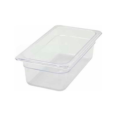 Winco SP7304 1/3-Size Food Pan, 4"H, -40°F to 210°F, Polycarbonate - Pkg Qty 12