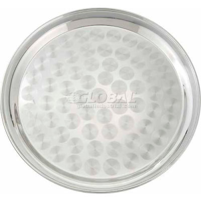 Winco STRS-14 Round Tray, Swirl Pattern, 14"D, Stainless Steel, Mirror Finish - Pkg Qty 12