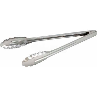 Winco UT-12LT Utility Tong Coiled Spring, Coiled Spring, 12"L, Medium Weight Stainless Steel - Pkg Qty 12