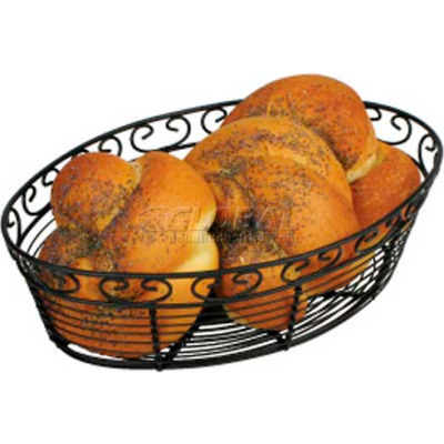 Winco WBKG-10O Oval Black Wire Bread Basket - Pkg Qty 24