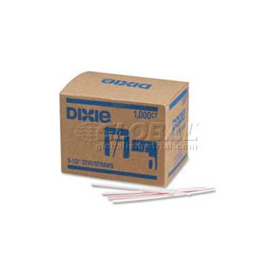 Dixie Stirrers, 5-1/2"L, Plastic, 1,000/Box, Red Striped