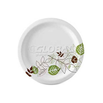 Dixie® DXESXP10PATHPK, Pathways Paper Plates, 10-1/8" Dia., Green/Burg/Wht, 125/Pack
