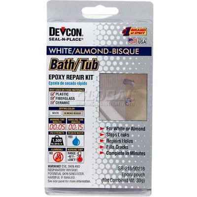 Devcon® Fiberglass, Porcelain & Plastic Repair Kit, 90216, White/Almond-Bisque, 30g Kit