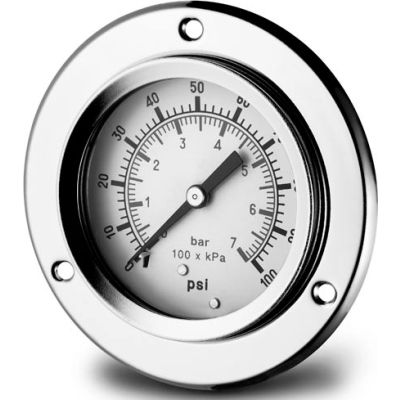 Dynamic 2 1/2 " Fluid Glycerine Filled Pressure Gage Panel Flange 10000 PSI
