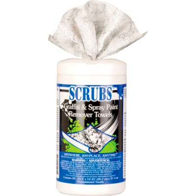 Scrubs Graffiti & Spray Paint Remover Towels, 30 Towels/Can, 6 Cans - 90130