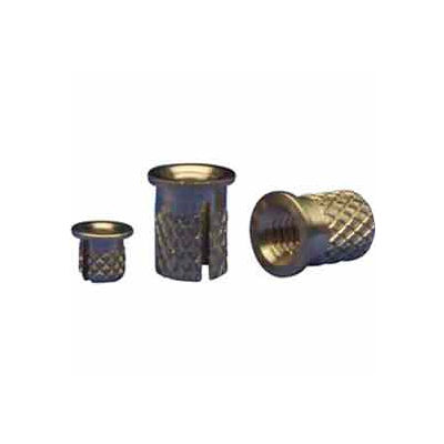 EZ Lok-6-32 Flanged Brass Press Insert - Pkg Qty 50