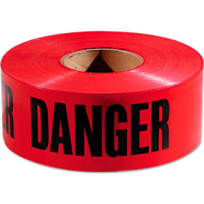 Empire® Danger Barricade Tape, 3" x 1000 ft, Red/Black