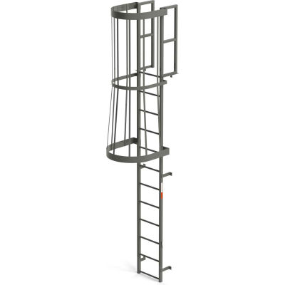 Ladders | Fixed Access Ladders | EGA Steel Fixed Cage Ladder, 12 Step ...