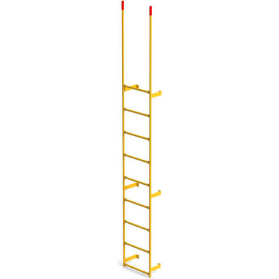 EGA Steel Round Tube Dock Ladder, 9 Step, Yellow - MRT-DT9