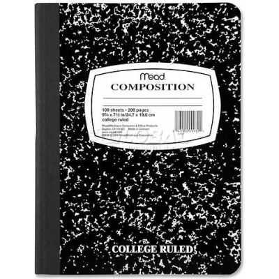 Mead® Composition Notebook, 7-1/2" x 9-3/4", College Ruled, 100 Sheets/Pad