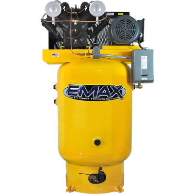 EMAX EP10V120V3, 10 HP, Two-Stage Compressor, 120 Gal, Vert., 175 PSI, 34 CFM, 3-Phase 208-230/460V