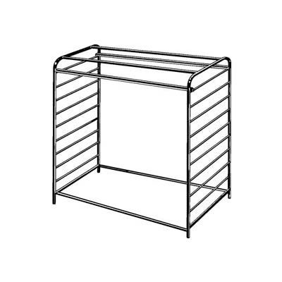 48"W x 28"D Black Double Center Floor Rack