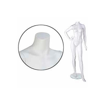 Fem. Mannequin - Headless, Right Hand On Hip, Left Leg Forward - Cameo White