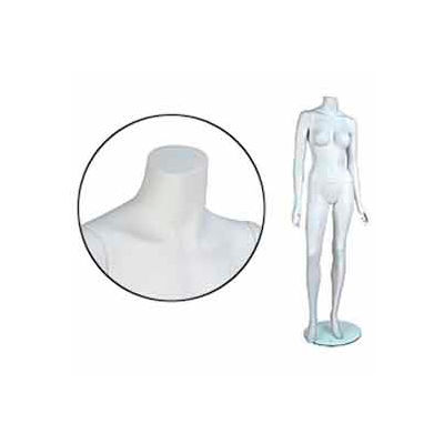 Fem. Mannequin - Headless, Arms by Side, Right Leg Forward - Cameo White
