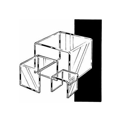 Set Of 3 Acrylic Display Risers (3", 4" & 5") - Clear - Pkg Qty 6