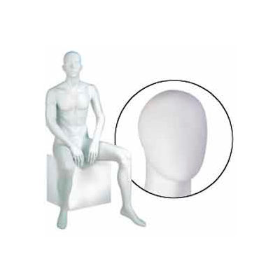 Male Mannequin - Oval Head, Seated - Cameo White