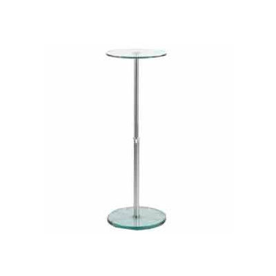 32"H to 48"H Adjustable Round Glass Pedestal - Clear