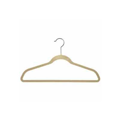 17" L Suit Hanger With Bar - Flocked Velvet Camel - Pkg Qty 50