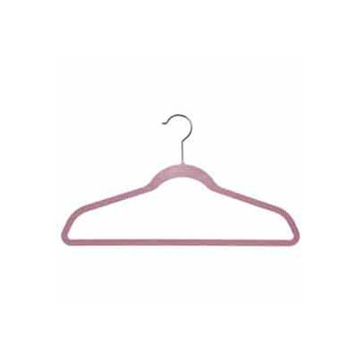 17" L Suit Hanger With Bar - Flocked Velvet Pink - Pkg Qty 100