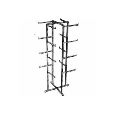 Folding Lingerie Tower - Square Tubing w/ Rectangular Tubular Arms (K36) Garment Rack - Chrome