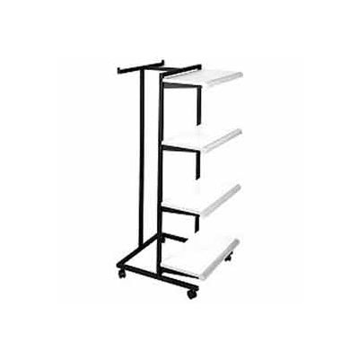 Frame w/ 4-24" Almond Shelves and 1 T-Stand 1" Square Tubing - Black Frame
