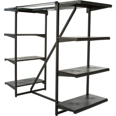 Double Hangrail Frame w/ 8-24" Black Shelves 1" Square Tubing - Matte Black Frame