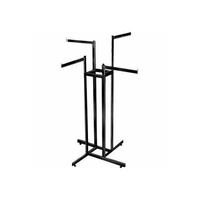 4-Way w/ Straight Arms (K85/MAB) Garment Rack- Rectangular Tubing - Matte Black