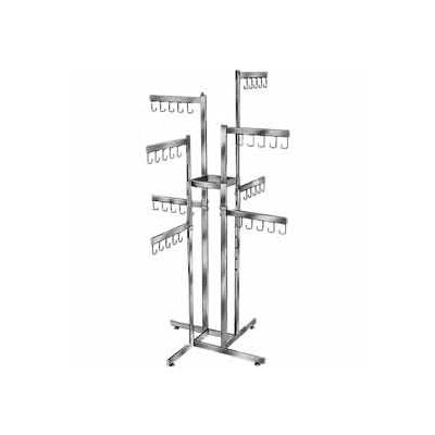2-Tier Handbag Rack w/ 8 Arms - Rectangular Tubing - Chrome