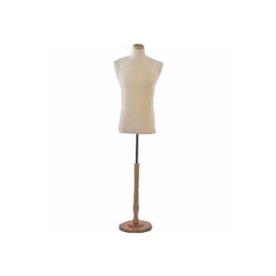 Male Coat Form Tailor Bust, Neckblock and Base Included - Natural