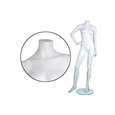 Female Mannequin - Headless, Right Hand-Hip, Right Leg to Side - Cameo White