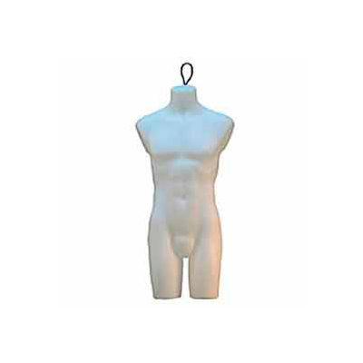 Male Torso Form with Wire Loop - Milky White