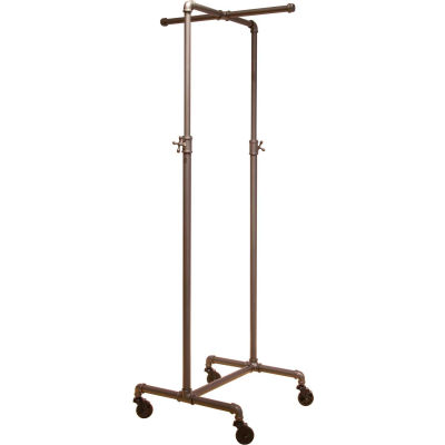 Econoco, Adjustable 2-Way Cross Bar Rack, PS2CBADJ, 21"W x 44"-72"H x 21"D, Anthracite Grey