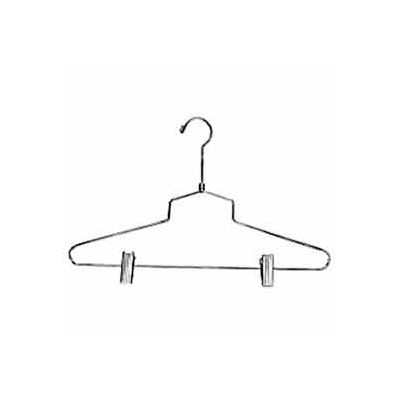 16" L Steel Combination Hanger W/ Vinyl Cushion Clips And Regular Hook - Chrome - Pkg Qty 100