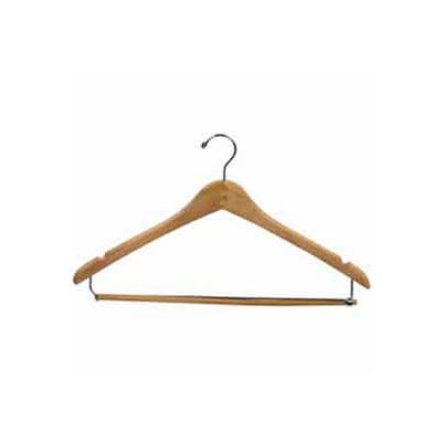 17" L Flat W/ Chrome Hook And Wooden Lock Bar On Spring - Natural - Pkg Qty 100