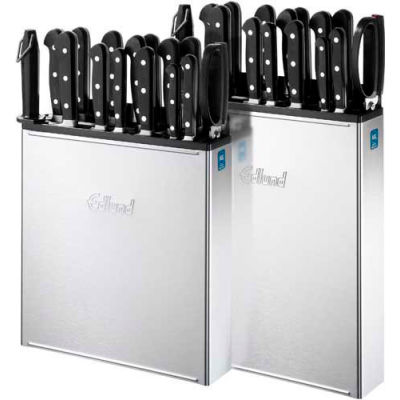 Edlund KR-699 - Wall Mount Knife Rack, 12" Skirt, Stainless Steel, Open Back
