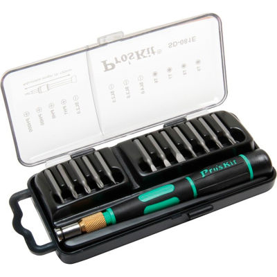 Eclipse SD-081E - 12-in-1 Screwdriver Set, Precision Handle 12 bits - Flat/Phillips and Star Tip