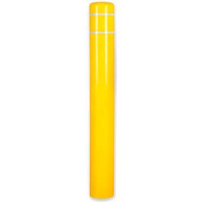 Post Guard® Bollard Cover 3507W, 10-7/8"Dia. X 60"H, Yellow W/White Tape