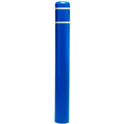 Post Guard® Bollard Cover 3508W, 8-7/8"Dia. X 72"H, Blue W/White Tape