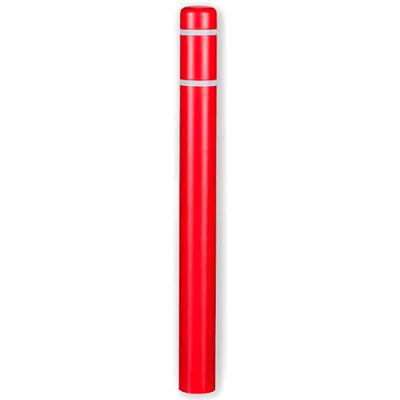 Post Guard® Bollard Cover CL1385P64NT, 4-1/2"Dia. X 64"H, Red W/No Tape