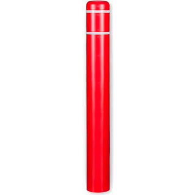 Post Guard® Bollard Cover CL1386B, 7"Dia. X 60"H, Red W/White Tape