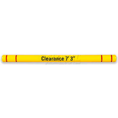 Height Guard™ Clearance Bar HTGRD7144YR, 7"Dia. X 144"L, Yellow W/Red Tape & Graphics