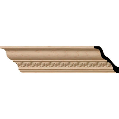 Ekena Lanarkshire Carved Wood Crown Moulding MLD02X02X03LA, 2-3/8"H x 2-1/4"D x 3-1/4"F x 96"L