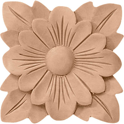 Ekena Springtime Rosette ROS03X03SPRW, 3-1/2"W x 3-1/2"H x 1/2"D