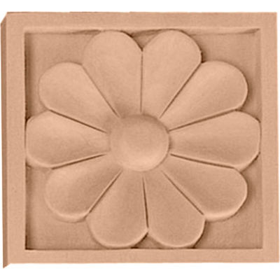 Ekena Medium Medway Rosette ROS03X03X01MEMA, 3-1/2"W x 3-1/2"H x 3/4"D