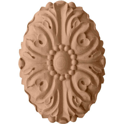 Ekena Ashford Oval Rosette ROS03X05AS, 2-1/2"W x 3-1/2"H x 5/8"D