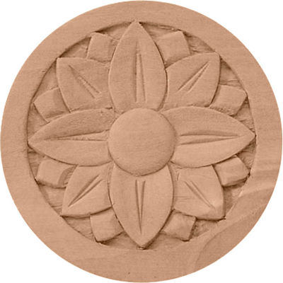 Ekena Bedford Rosette ROS04X04BE, 4-1/4"W x 4-1/4"H x 5/8"D