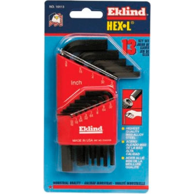 Eklind 10113 .050-3/8" 13 Pc. Short Arm SAE Hex Key Set