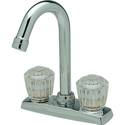 Elkay LKA2475LF, Everyday Bar/Prep Faucet, Chrome, Double Clear Crystalac Handle