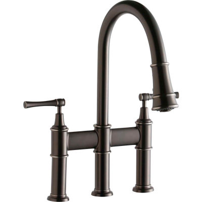 Elkay LKEC2037AS, Explore Pull-Down Kitchen Faucet, Antique Steel, Double Lever Handle